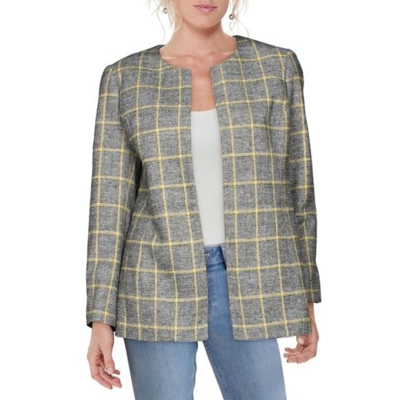 NWT KASPER Petites Window Pane Plaid Jacket - 14P - Picture 2 of 3